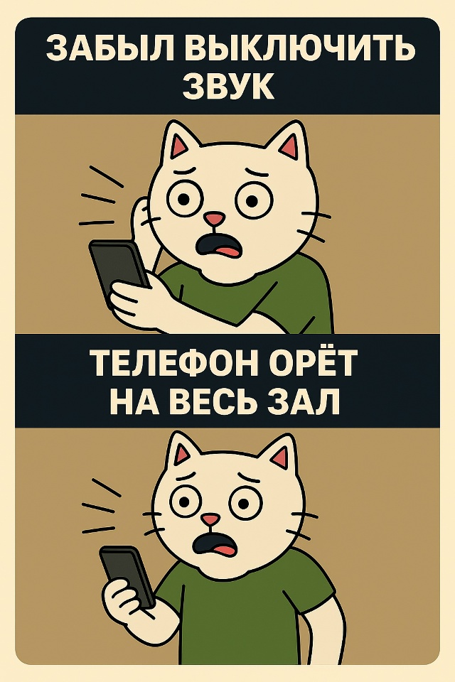 Сидишь тихо на паре или собрании.
И вдруг телефон орёт ?...