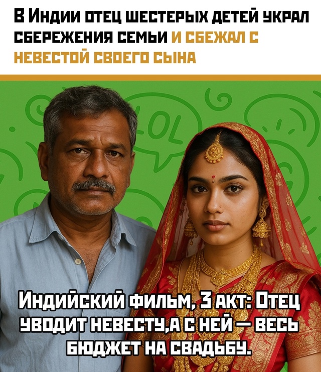 💍 Индийская драма: отец сбежал с невестой сына и семей...