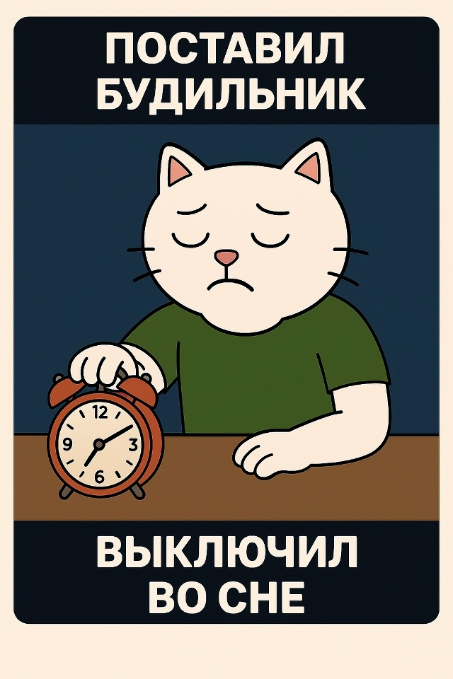 С вечера уверенно настроил сигнал, чтобы точно встать ?...