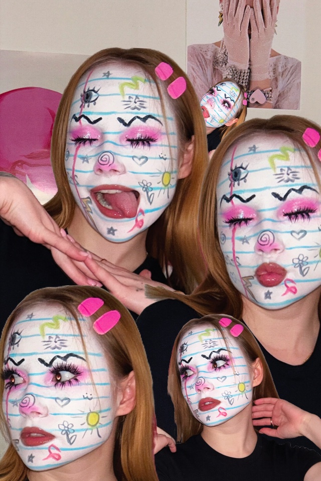 Сделала макияж школьной тетради ??