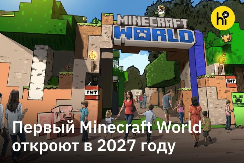 🙈 Парк по Minecraft откроют в Великобритании в 2027 году
Первый в мире тематический парк Minecraft