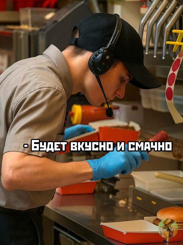 ВКУСНО, НО С ПРИПРАВОЙ: Сотруник вкусно и точка плевал ?...