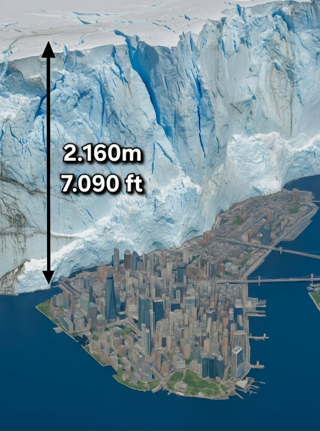 Средняя толщина льда в Антарктиде составляет невероят...