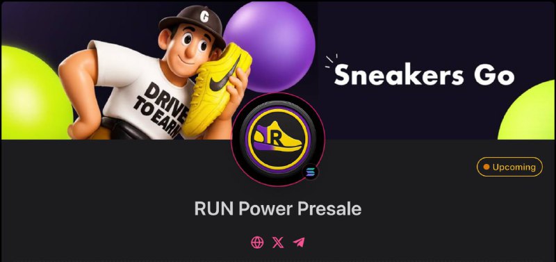 #Sneakers_GO 🪙
🪙 RUN Power Presale is LIVE!
Токен $RUN — сердце будущей экономики Sneakers GO — оф