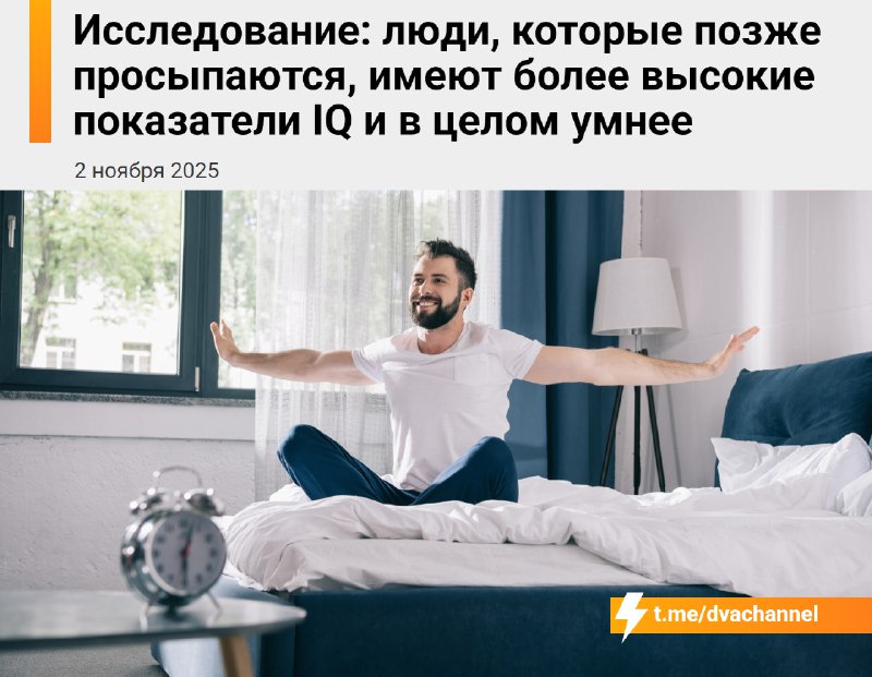 Люди, которые просыпаются позже, в среднем умнее и мыслят быстрее — но из-за «жаворонкового» мира их