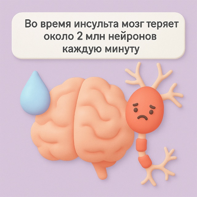 🧠 Время — это нейроны
Во время инсульта мозг теряет о...