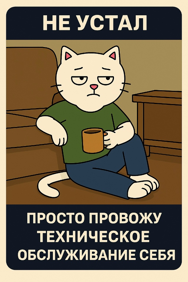 Он сидит на полу, облокотившись на диван. В руках — кру?...