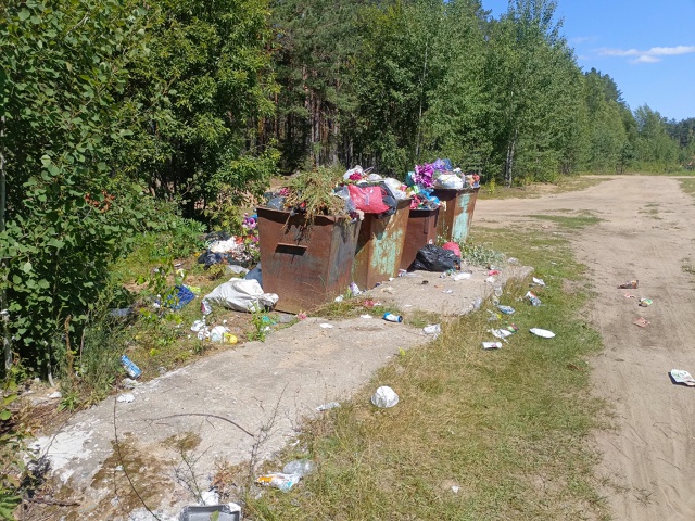 Бардак на новом кладбище в Рукавицкой, мусор разносит ?...