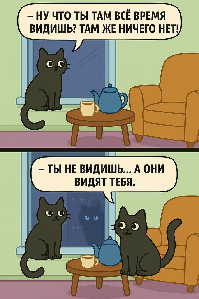 Когда некоторые кошки видят больше, чем нужно