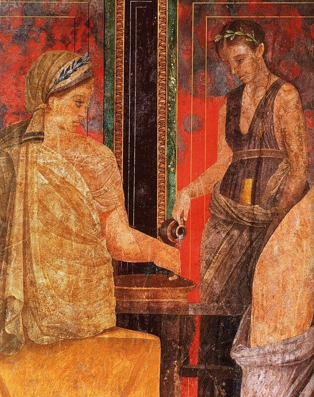 Частично восстановленная 2000-летняя фреска на Вилле Ми?...