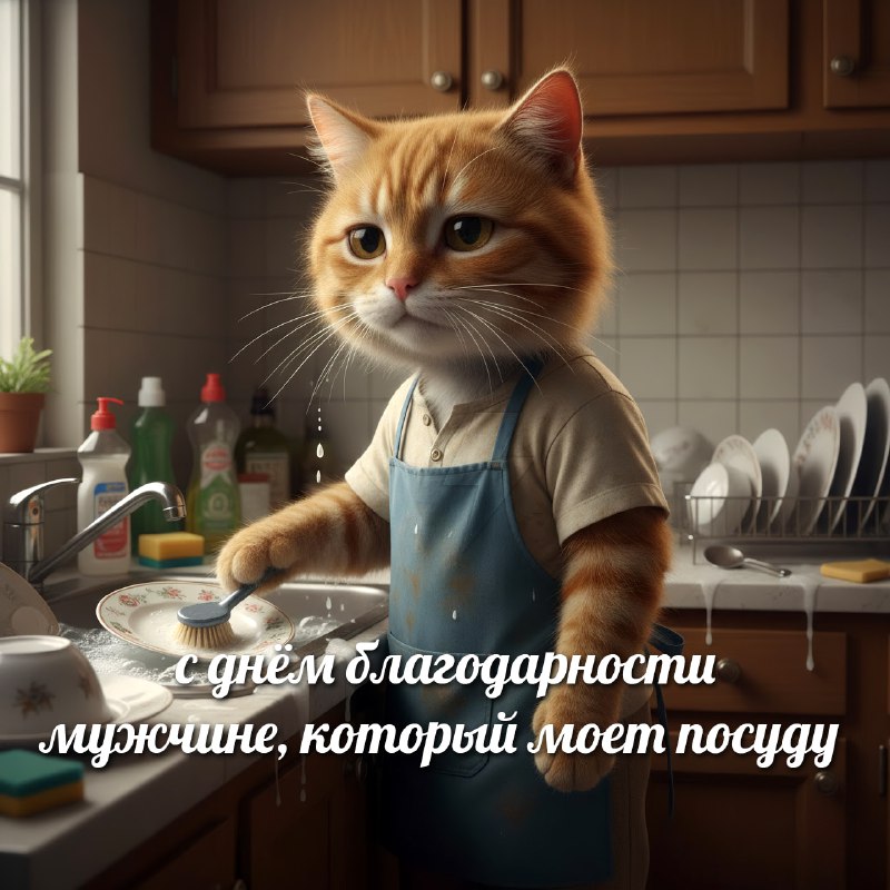 Сегодня также отмечается День благодарности мужчине, который моет посуду
Тянки, поздравляем своих