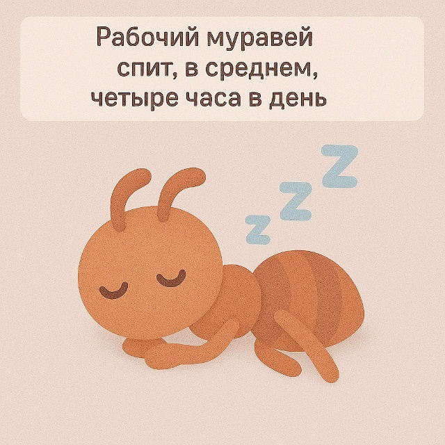🐜 Сон трудоголика
Рабочие муравьи спят всего около ч?...