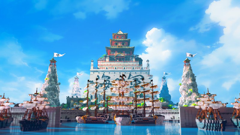 🏴‍☠️В Minecraft полностью воссоздали Маринфорд из аниме «Ван-Пис»