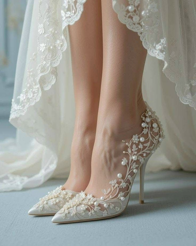 Туфельки невесты по версии ИИ 👰
Примерили бы такие?)
#...