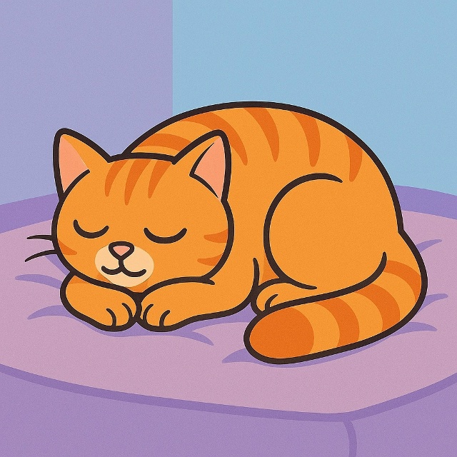 Когда кошки спят, они часто кладут хвост на лапы или мо?...