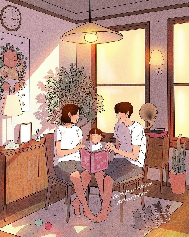 Семья — это когда не просто живут вместе, а живут друг ?...