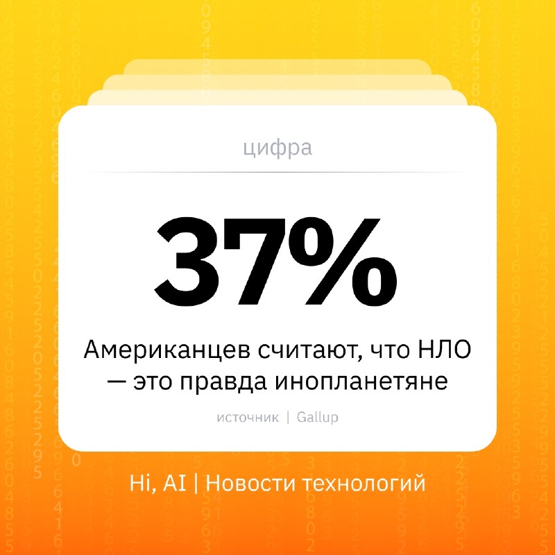 🌐 Более трети американцев верят, что НЛО — это действительно инопланетяне
По данным свежего исследо
