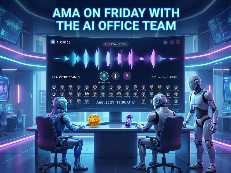 #aioffice
В эту пятницу состоится первое онлайн-мероприятие в Telegram-канале AI OFFICE.
21 август