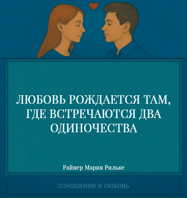Рильке говорит о том, что любовь возникает не из полнот...