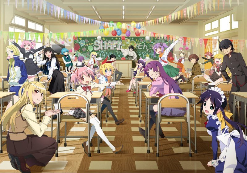 🎉Новая иллюстрация к 50-летию студии SHAFT!