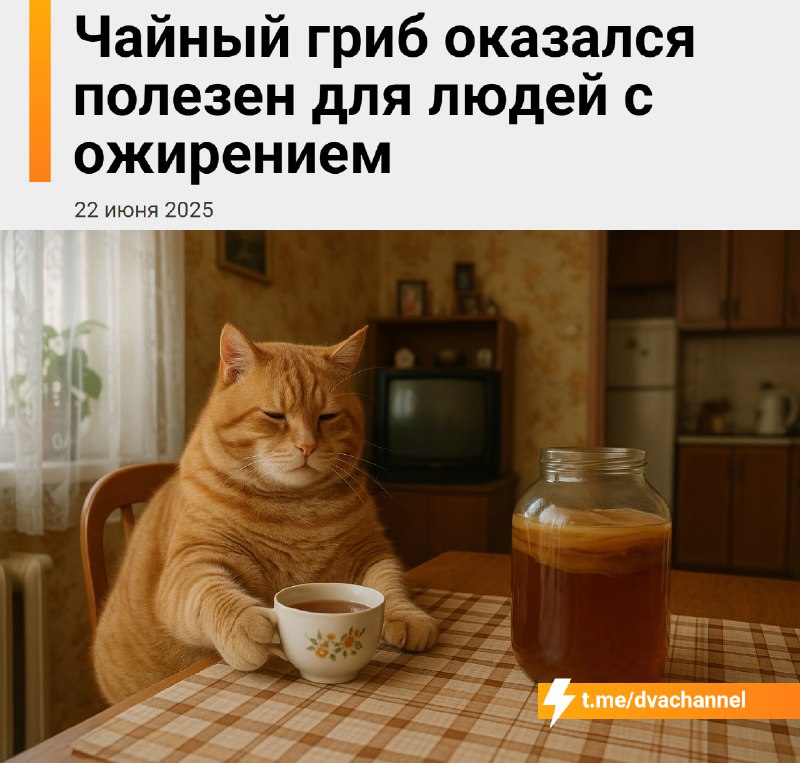 Чайный гриб помогает сбросить лишний вес, говорят врачи
Во время эксперимента участники каждый день