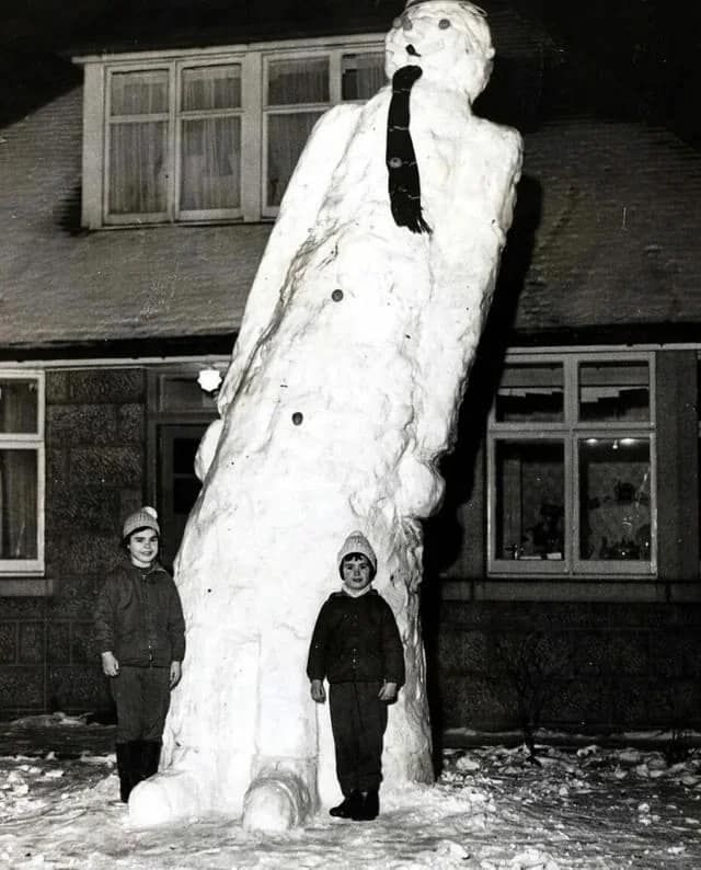 Гигантский снеговик, Абердин, Шотландия, 1963 год