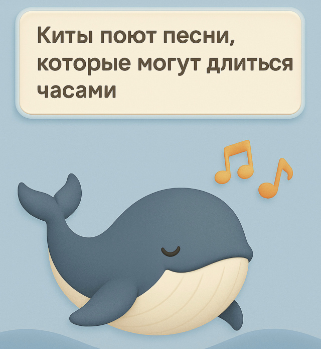 Песни китов длятся часами ??
Киты издают сложные зв?...
