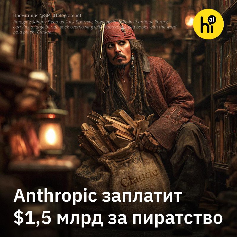 ⚖️ Anthropic выплатит $1,5 млрд за нелегально скачанные книги
Компания согласилась на предварительн