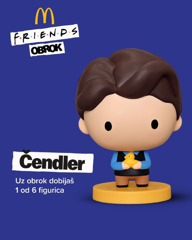 В Сербию добралась коллекция игрушек по «Друзьям» от McDonald's. Любимого персонажа можно выбрать ли