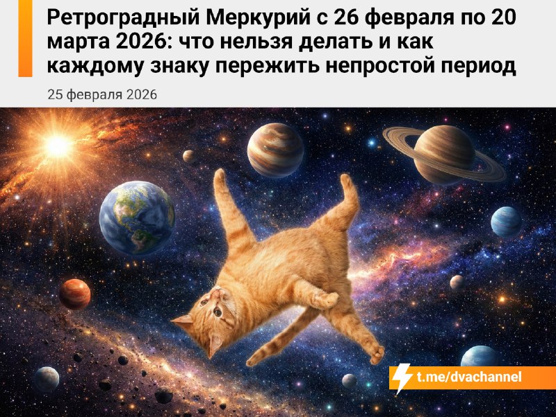 ❗️Уже завтра начнётся ретроградный Меркурий — этот период продлится с 26 февраля по 20 марта
Астрол