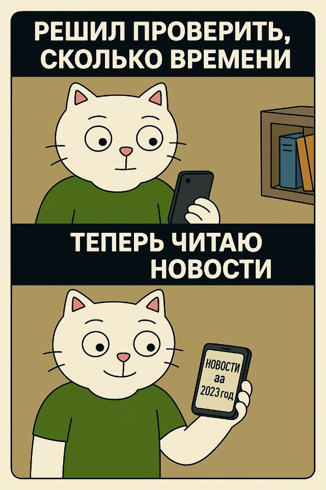 Обычное движение — просто взглянуть на часы.
Но телефо...