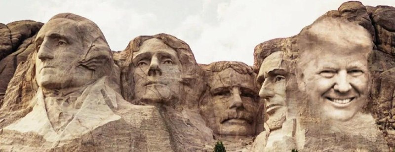 Трамп все же хочет добавить свое лицо к барельефам четырех президентов на горе Рашмор.
Он репостнул