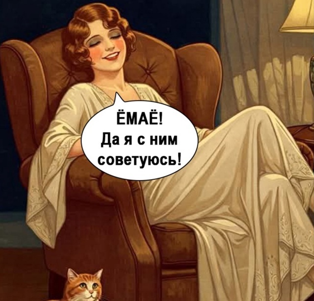 У меня кот вообще мой советник по всем делам