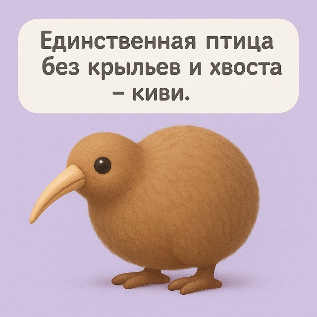 Киви: птица без крыльев и хвоста
Да, новозеландский ки?...