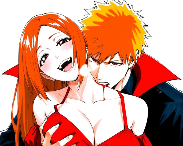 ❤ Бомбезной ночки с Ичиго и Орихиме от KURO.
#арт@advance_empi...