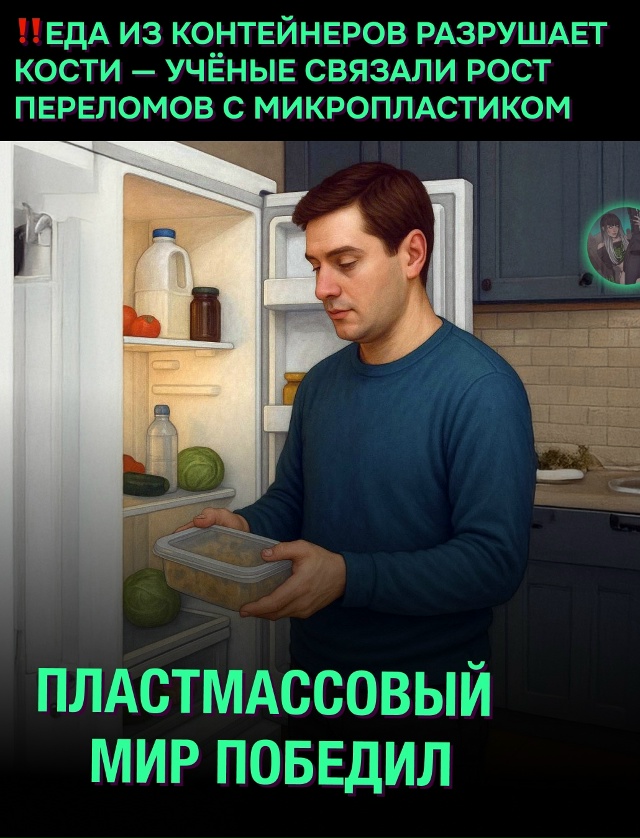 😳 Микропластик в еде разрушает кости — контейнеры по?...