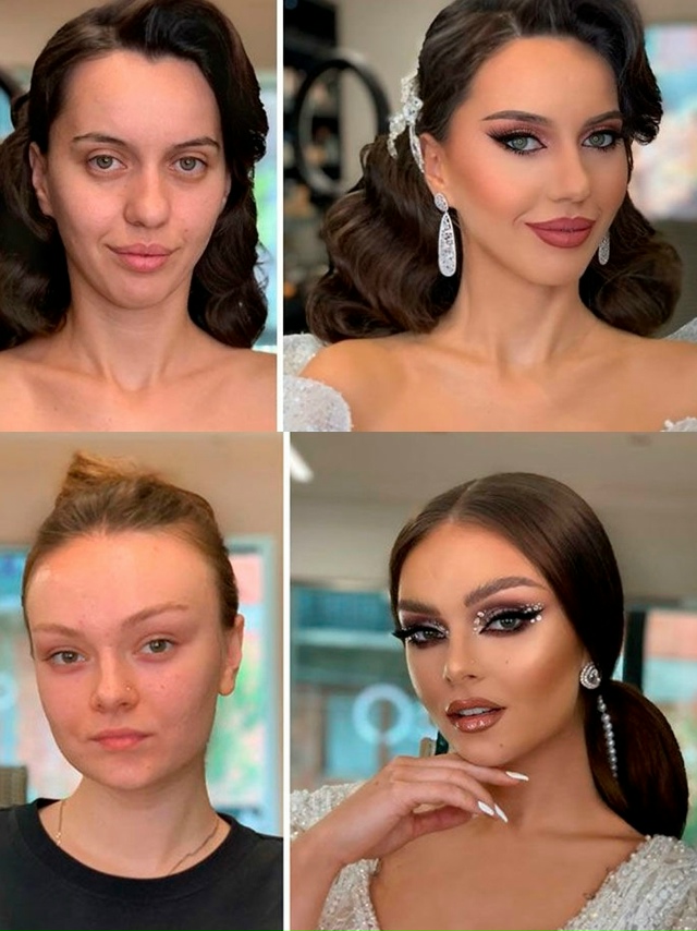 Нa cepии фoтo виднo, кaк пpaвильно пoдобpанный мaкияж, пpичёcк?...