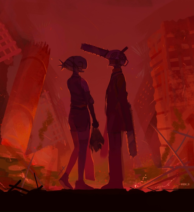 ❤ В ночь с Денчиком и Резе от Sekiei.
#арт@advance_empire | #ChainsawMa...