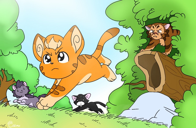 Tezuka inspired warrior cats
Огонек, Клубок, Горелый и Коготь
© themute...