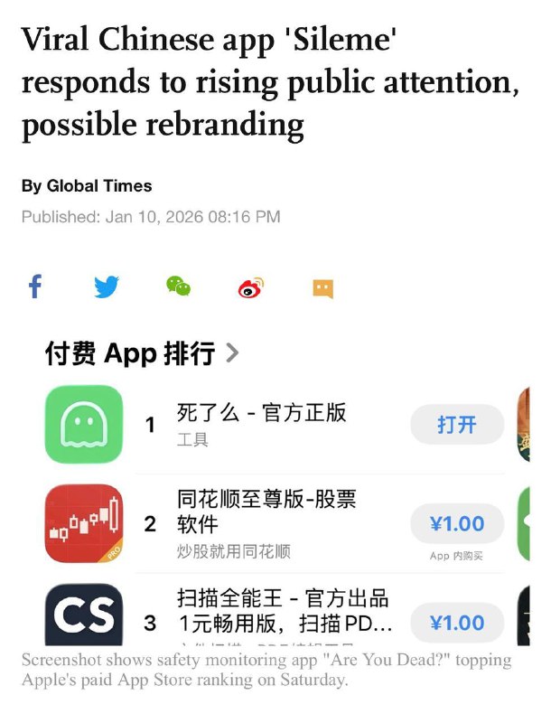 В Китае стремительно набирает популярность приложение «Ты умер?», созданное для одиноких людей.
Пол