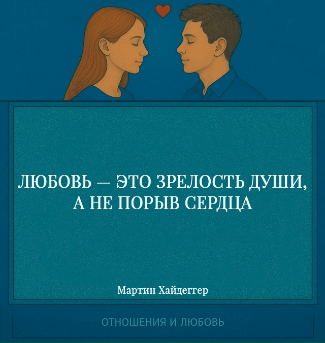 Любовь — не вспышка эмоции, а тихая зрелость, в которой...
