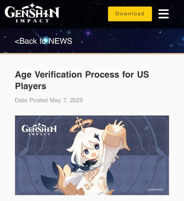 А теперь к срочным новостям: В Genshin Impact будут проверять возраст игроков — если не пройти прове