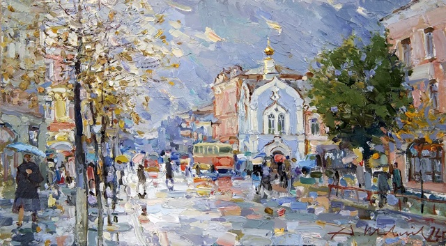 Осенний Рыбинск в работах художника Александра Шевелё...