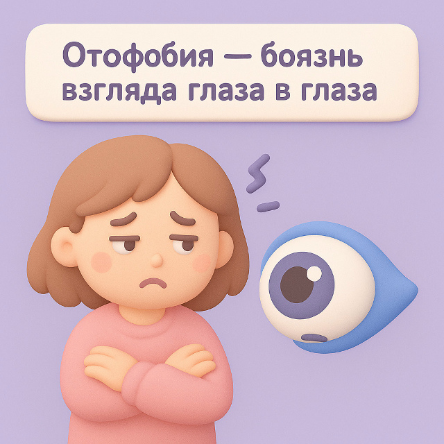 Отофобия — страх взгляда глаза в глаза
Это тревожное ?...