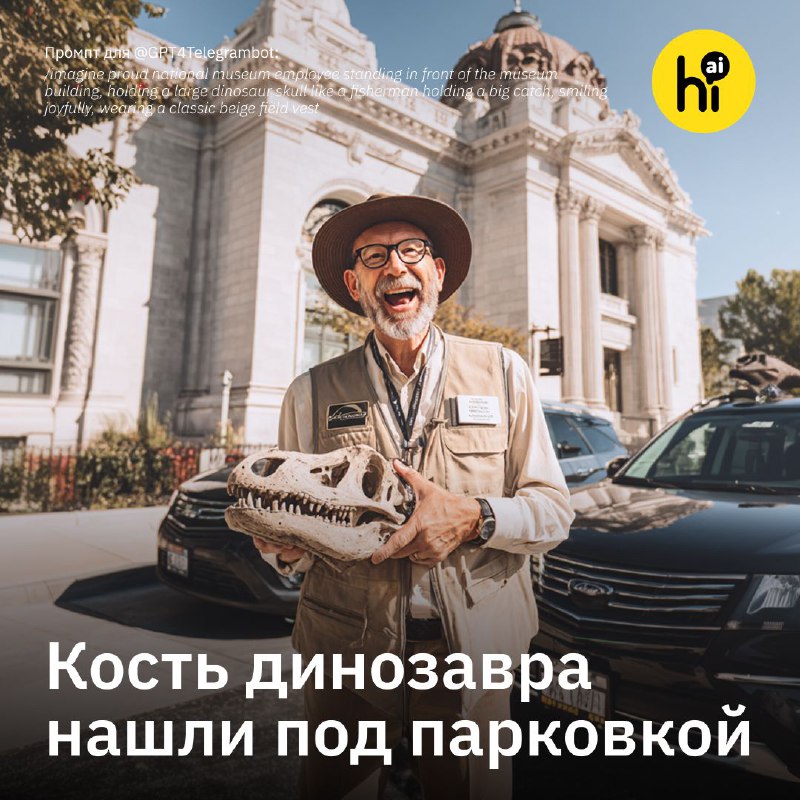 🦖 Под парковкой музея нашли кость динозавра возрастом 67,5 млн лет
Под парковкой Денверского музея