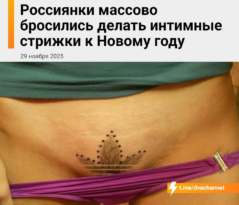 ❗️Россиянки массово бросились делать интимные стрижки к Новому году
В России за последние полгода с