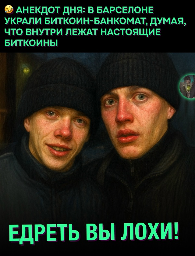 🤡 В Барселоне украли биткоин-банкомат, думая, что внут...