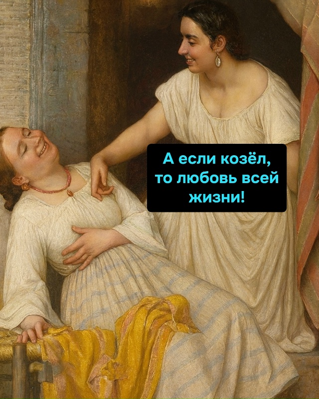 В женской логике козёл всегда побеждает друга. Тут без ...
