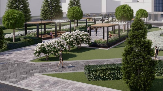 ? Благоустройство части эспланады у Театра-Театра за?...