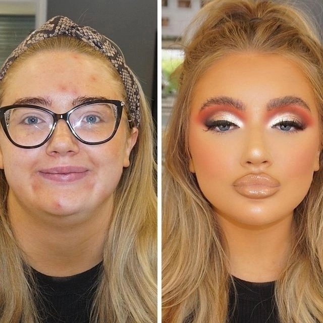 Фoтoгpафии «дo» и «поcле» макияжa
Дa, кocметики — вaгон и м?...